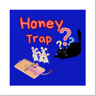 black cat mouse honey trap love Posters and Art